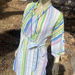 BARBIZON Striped Multicolor Dress wrap vintage